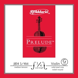 D'Addario Prelude 3/4 Violin Single G String Medium Tension J81434M