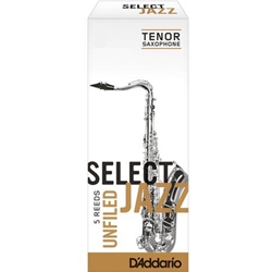 D'Addario Select Jazz Tenor Sax Reeds 2 Hard Unfiled, 5-pack RRS05TSX2H