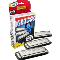 Hohner Bluesband Pro Pack harmonica 3-pack. Keys G, A, and C. 3P1501BX