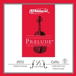 D'Addario Prelude 1/2 Cello Single D String Medium Tension J101212M