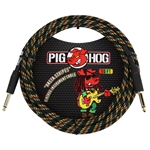 Pig Hog Vintage Series  10' Instrument Cable "Rasta Stripes" PCH10RA