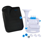 Nuvo jHorn, Includes 3 mouthpiece cups, Bb-C adaptors, and case - White and Blue N610JHWBL