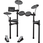Yamaha 402 Series Electronic Drum Kit, 3-zone snare pad, chokeable crash cymbals, and silent kick pedal. DTX402K
