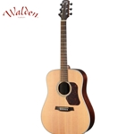 Walden D800E Natura Solid Sitka Spruce Top Solid Rosewood Back and Sides Dreadnought Acoustic Electric Guitar - Satin Natural Fishman Presys II electronics with Bag