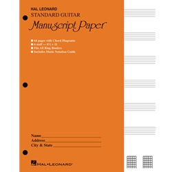 Guitar Manuscript Paper Standard  With Gold Cover 00704357