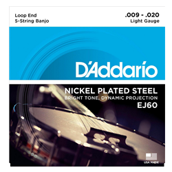 D'Addario EJ60 5-String Banjo Strings Nickel Light 9-20