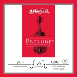 D'Addario Prelude 3/4 Cello Single A String Medium Tension J101134M