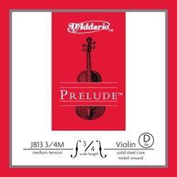 D'Addario Prelude 3/4 Violin Single D String Medium Tension J81334M