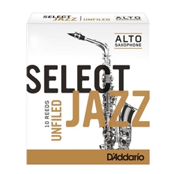 D'Addario Select Jazz Alto Sax Reeds 2 Hard Unfiled, 10-pack RRS10ASX2H