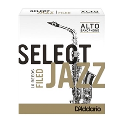 D'Addario Select Jazz Alto Sax Reeds 2 Medium Filed, 10-pack RSF10ASX2M