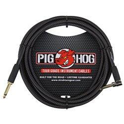 Pig Hog 10ft Right Angle Instrument Cable Black PCH10BKR