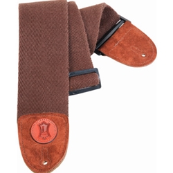 3" Heavy-weight Cotton Bass Strap With Suede Ends And Tri-glide Adjustment. Adjustable To 65". Brown Color MSSC4-BRN