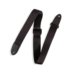 Levy's 1.5" Kids Black Guitar Strap with Black Leather Ends. MPJR-BLK