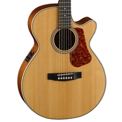 Cort Luce Series Acoustic Guitar, Folk Body, Cutaway w/ Electronics, Solid Spruce Top L100-F-NS
