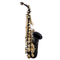 Jupiter Intermediate Alto Saxophone, Black Lacquer Body & Gold Keys, Soft Case "Gilded Onyx" JAS1100GOQ