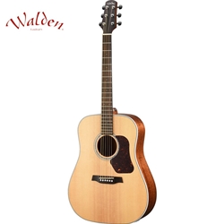 Walden D740E Natura Solid Sitka Spruce Top Solid Mahogany Back and Sides Dreadnought Acoustic Electric Guitar - Satin Natural Fishman Presys II electronics with Bag